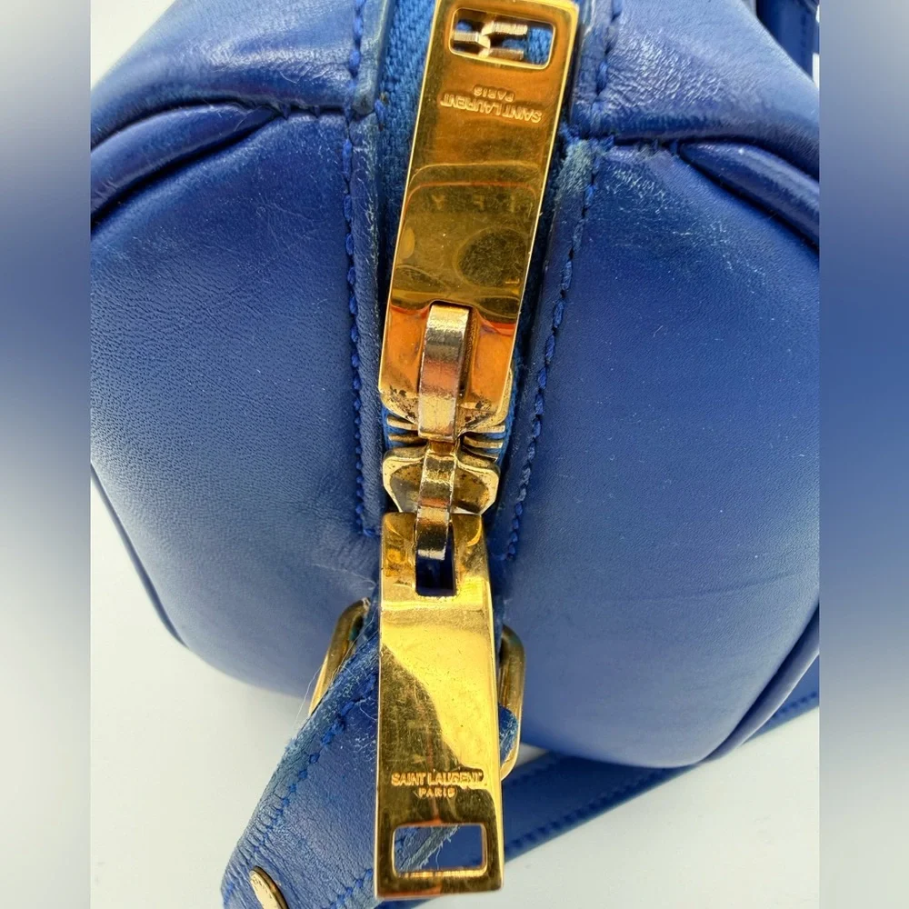 Saint Laurent Vibrant Blue Satchel - Picture 5 of 10